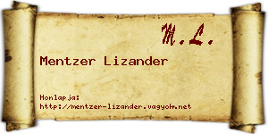Mentzer Lizander névjegykártya